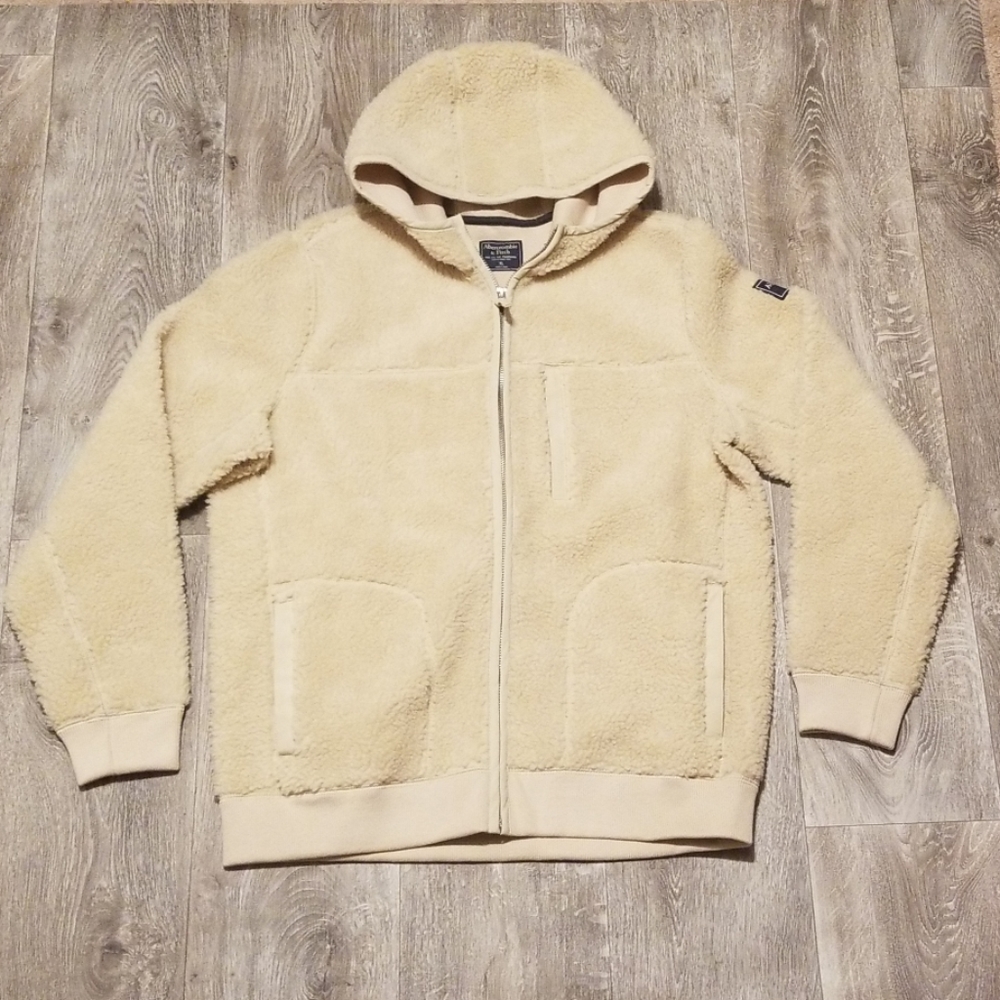Abercrombie & fitch sherpa full zip hooded jacket